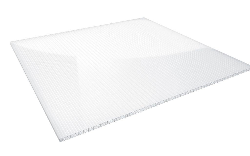 Stegplatten-3-fach 16 mm Polycarbonat X-Struktur glashell 